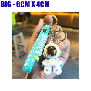 Astronaut Space Cartoon Toy Keychain Key Chain Holder Colorful Mini Cute Rainbow Keychain With Label Belt