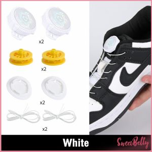 Sweet Belly เชือกผูกรองเท้า เชือกผูกรองเท้าผ้าใบ แบบหมุนอัตโนมัติ ล็อกเร็ว Shoelace