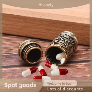 Heabety Fashion Hollow Brass Buddha Sutra Cylinder Pendant Keychain Necklace Jewelry Box