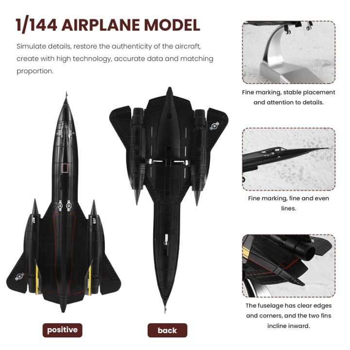 Modèle d'Avion de Reconnaissance Blackbird en Métal Moulé -71A pour Enfants Adultes Décoration Maison Bureau