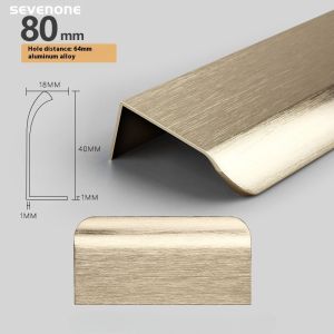 Aluum Alloy Cabinet Handle Long Rounded Corner Curved Drawer Handle Invisible Cabinet Door Handle Edge Banding Wardrobe Handle