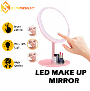 LED Makeup Mirror Table Lamp 90 Degree Rotation with 3 Color Adjustable Lighting Modes Touchscreen Vanity Mirror