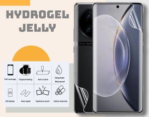 HYDROGEL FULLSET DEPAN BELAKANG VIVO IQOOZ9 5G IQOO Z9X 5G IQOO Z7 5G Z7X 5G IQOO 12 5G IQOO 11 5G ANTI GORES JELLY - Clear FRONT AND BACK SCREEN PROTECT LAYAR BELAKANG