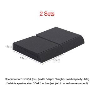 MAJESTICX 1/2Sets Shock Absorbing Speakers Isolation Pad Sound-absorbing Hardened Acoustic Foam Pad Remove Resonance Silent Sponge Pad Desktop Monitor Speaker