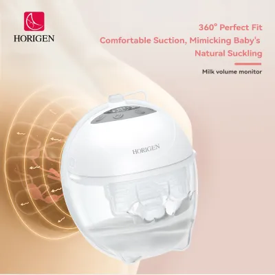 Horigen DetectMilk Electric Wearable Breast Pump With Dust Cover Auto Shut Off When Full 6601A