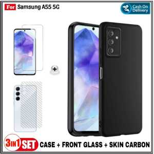 Paket 3in1 Case Samsung Galaxy A55 5G A14 5G 2023 A14 4G LTE A24 4G LTE M14 5G Free Tempered Glass + Garskin