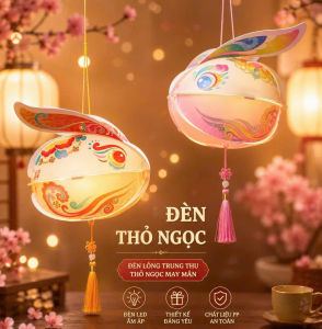 Đèn Lồng Trung Thu Cho Bé Hình Đầu Thỏ – LED Tự Lắp Ráp | Đồ Chơi Rước Đèn Đêm Trăng
