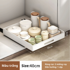 Giá Để Để Đồ Nhà Bếp Kệ Chén Kệ Để Bát Đĩa Có Ray Trượt Tiết Kiệm Diện Tích Thông Minh Huvi Home