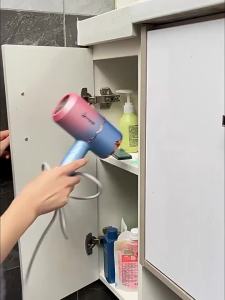 2026 Hot Sale [ Shipped from China ] Hair dryer rack no-drill wall-mounted bathroom hair dryer holder shower hair dryer storage shelf hanging rack B3
