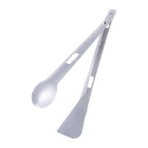 Boundless Voyage 4 in 1 Titanium Alloy Tong Spork Shovel and Spatula All-In-One Utensil Lightweight Multi Camping Tableware