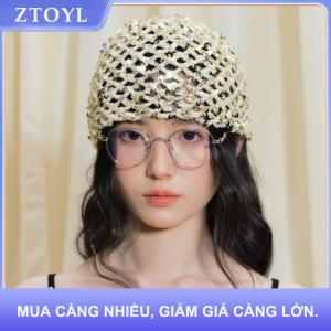 【ZTOYL】 Thời Trang Cổ Điển Sequined Rỗng Áo Thun Mũ Phụ Nữ Mùa Hè Mùa Thu Du Lịch Hình Ảnh Bầu Không Khí Đa Năng Giản Dị Y2K Đan Beanie Hat