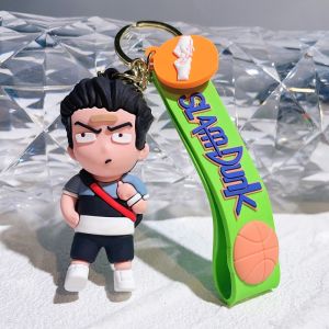 New Cartoon Kawaii Japan Anime Slam Dunk Sakuragi Hanamichi Keychains PVC Figure Model Pendant Keyrings Figure Key Toys Gifts
