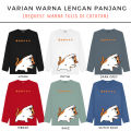 HYPE Kaos Couple Orange Cat and Dog Siberian Husky Tshirt Pria Wanita - Atasan Sablon DTF. 