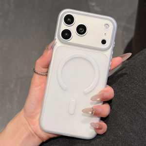 เคสโทรศัพท์แม่เหล็กแบบบางเนื้อด้านพิเศษสำหรับ17 Air 16 15 14 Pro Max Plus สำหรับ MagSafe ฝาปิดเลนส์เต็มรูปแบบ TPU เนื้อนิ่มโปร่งแสงสำหรับ iPhone 17 Pro Max ป้องกันรอยนิ้วมือเคสกันกระแทกน้ำหนักเบา