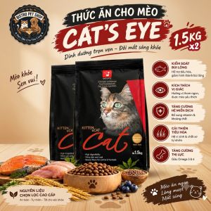 [COMBO 2 túi] Thức ăn hạt cho mèo Cats Eye Hàn Quốc Premium 1.5kg mọi lứa tuổi kiểu soát lông - DATE 2028