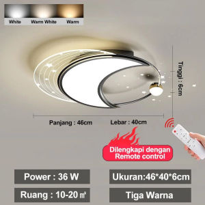 STARLIGHT  Lampu Plafon Gaya Nordic Minimalis Lampu Hias  LED 3 Warna Bentuk Persegi  Untuk Dekorasi Ruang Tamu / Kamar Tidur