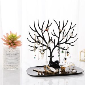 【PrettySet】Black Antler Jewelry Display Stand Tray Earrings Necklace Holder Ring Stand Pendant Bracelet Storage Tree Jewelry Rack Organizer