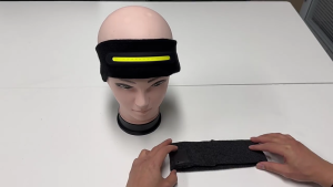 สายรัดเหงื่อระบายอากาศได้ไฟ LED แถบคาดศีรษะถุงเท้าขี่จักรยานเหงื่อสำหรับการเดินป่าการตั้งแคมป์ตอนกลางคืน