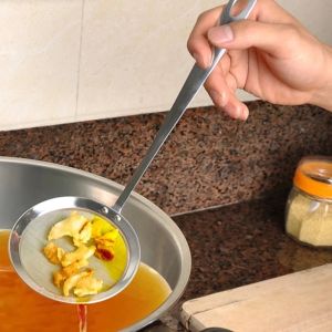 Kitchen Multi-functional Filter Spoon Stainless Steel Fine Mesh Wire Oil Skimmer Strainer Fried Food Net Kitchen Gadgets