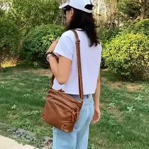 Yogodlns Fashion Women Vintage PU Leather Shoulder Bag Multifunctional Crossbody Bag