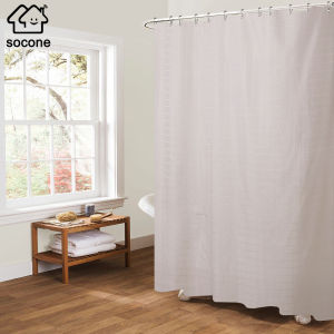 Socone Luxury 5 Star Quality Shower Curtain Waterproof Non-transparent Makapal Including Shower Rings 180x180CM 70x70inches