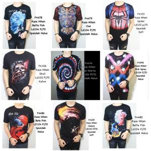 CJ FASHION - TSHIRT COWOK HITAM / KAOS PRIA BAHAN KATUN SPANDEK