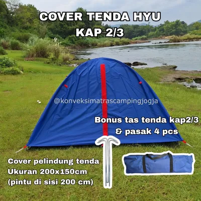 Cover Tenda Hyu Kap 2-3 Ukuran 200x150x110 Cm Bonus Pasak & Tas Tenda | BUKAN TENDA