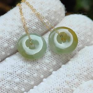 Wood Energy Jade Earrings 🌱- Golden Growth (Sku: 18k18)