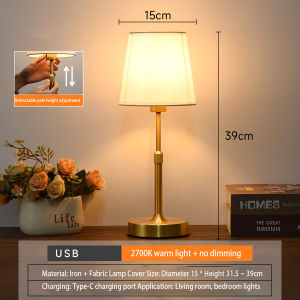 โคมไฟตั้งโต๊ะแบบชาร์จไฟได้ นํา ไร้สายสัมผัสเดสก์ท็อปไฟกลางคืนสําหรับร้านอาหารตกแต่งห้องนอน แสงสว่าง