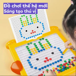 Bảng vẽ xếp hình nam châm thế hệ mới - Đồ chơi giáo dục bảng vẽ bút bi nam châm từ tính cho bé ( 31Cmx31Cm)