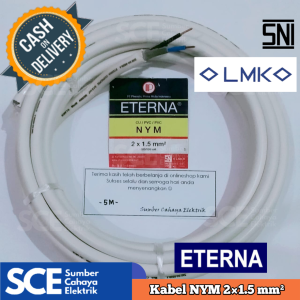 (5 Meter) KABEL ETERNA NYM 2x1.5 mm 300/500 V - KABEL LISTRIK TEMBAGA TUNGGAL