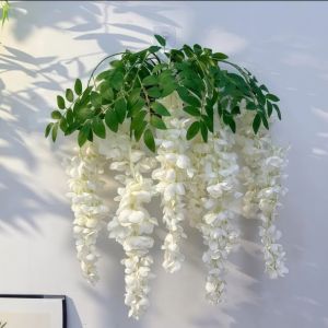 NIFINE Treo lơ lửng Hoa Wisteria nhân tạo Cành cây dài 96cm Trang trí chân thực Hoa giả nhân tạo Dây hoa tử đằng Đồ trang trí treo tường