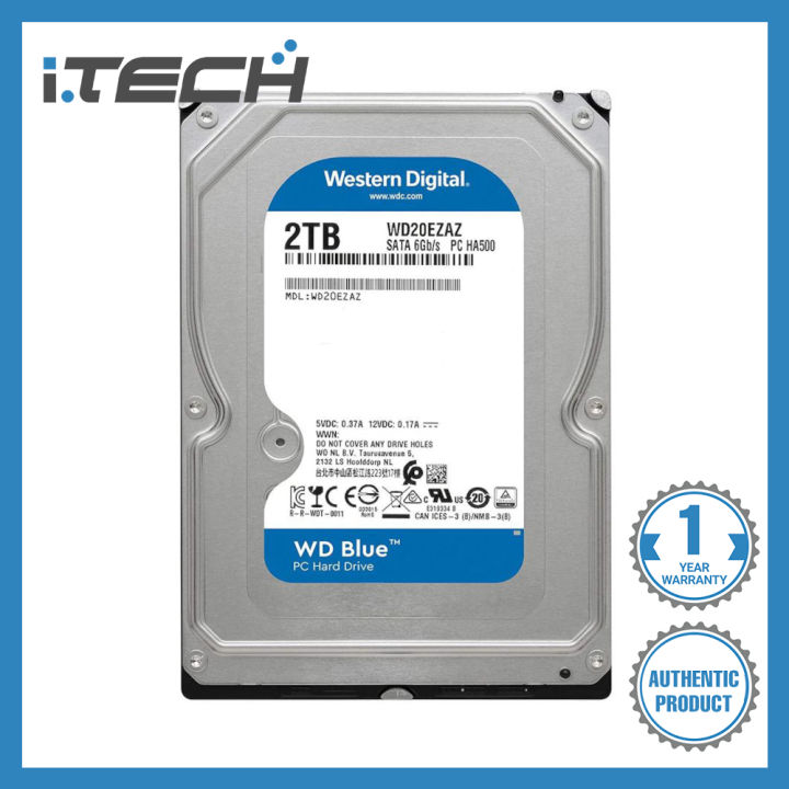 Western Digital 2TB WD BLUE PC Hard Drive [WD20EZAZ] | Lazada PH