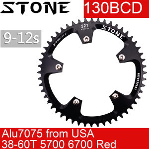 หินรอบchainring 130 BCDสำหรับShimano 5700 6700 42 ครั้ง 44 ครั้ง 46 48 50 52 55 58 ครั้ง 60 ครั้งจักรยานเสือหมอบวงกลมchainwheel 130bcdสำหรับSRAMสีแดง