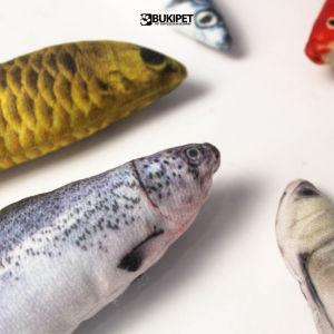 Mainan Kucing Interaktif Hewan Lucu - Bukipet Catnip Fish 2D Toys