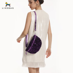 Womens Fanny pack beads fashion casual breast bag Womens sports Travel bag Dinner clutch bag LIKEBAG Crossbody bag