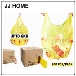 【JJ HOME】8-Fold Bottom Garbage Bag | Strong Vest Tie Trash Bag | Leak-Proof HDPE Waste Bag