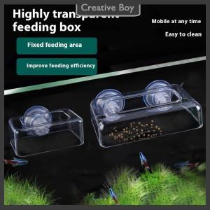 [Creative] Aquarium Feeder With Strong Suction Cups Fish Tank Feeder Aquarium Feed Ring Fish Tank Station Floating Food Tray Feeder