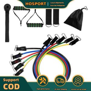【HOSPORT】 150 LBS Resistance Band Set Removable Exercise Bands Set Muscle Training Belt for Pilates Push Ups and Muscle Training