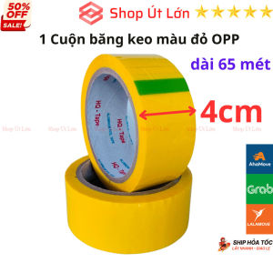 1 Cuộn băng keo màu Vàng OPP rộng 4cm dài 65 mét lõi giấy 3mm giá tại xưởng - Shop Út Lớn