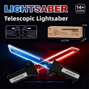 LED illuminated toy knife can merge toy knives fingertip rotating toys Double-Blade Retractable Lightsaber