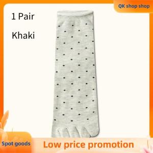 ✨QK shop✨ 1 Pairs Toe Socks Women Middle Tube Five Finger Socks Cute Dots High Quality Cotton Crew Socks With Separate Fingers
