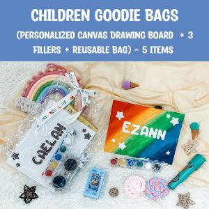 [SG INSTOCK] Pre-packed Children Goodie Bags For Birthday Party Kids Party Favors - Personalized Canvas Painting Board Kids Name