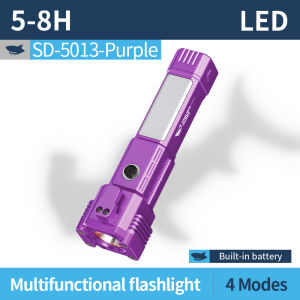 Mỉm cười cá mập đèn pin siêu sáng đèn pin LED ánh sáng Type-C đèn làm việc có thể sạc lại 4 chế độ COB đèn bên với một cái búa không thấm nước ngoài trời đèn khẩn cấp sd5013