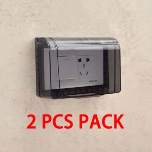 【5 PCS】FCM Outlet Protector Cover Switch Socket Waterproof Paste Cover 118 Type Toilet Waterproof Box Boxproof Box Transparent Power Protection Cover