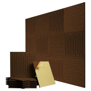 BEIYIN 12ชิ้นกันเสียงแผ่นปิดกระจกอะคูสติกแผ่น30X30X0.9CM แผ่นกันเสียงเสียงรบกวนอะคูสติกแผ่นกระเบื้องผนังดูดซับเสียงสำหรับสำนักงานบ้าน