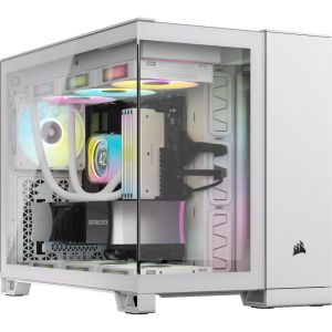 Corsair 2500X Mid-Tower Dual Chamber Micro-ATX PC Case - Black/White