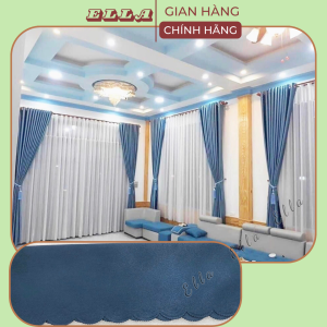 Rèm Cửa Sổ Màu Xanh Dương Cao Cấp - Rèm Cửa Chất liệu Vải Gấm Chống Nắng Ella - Trang Trí Decor Phòng Siêu Đẹp