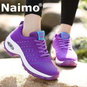 MIKEJIE Giày Đi Bộ Đường Dài Cộng Với Kích Thước 35-42 Giày Thể Thao Cho Phụ Nữ Thời Trang Mùa Hè Phụ Nữ Thể Thao Giày Thể Thao Giản Dị Bay Dệt Giày