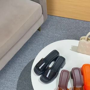 [Free Shipping] Womens Wedge Heel Thick-Soled Sandals with Transparent Straps Flat-Toed Open-Toed Chunky Heel Elegant Style for Spring and Summer